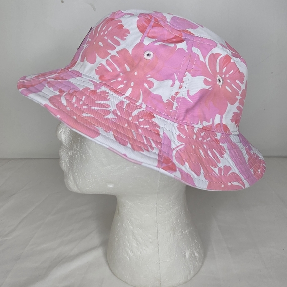 Guess OS Pink and White Striped/ Tropical Bucket Hat - Picture 10 of 10